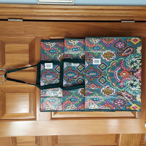 Vera Bradley Handbags - • Vera Bradley Multicolor Painted Medallions Pattern Market Totes, Set Of 3, New